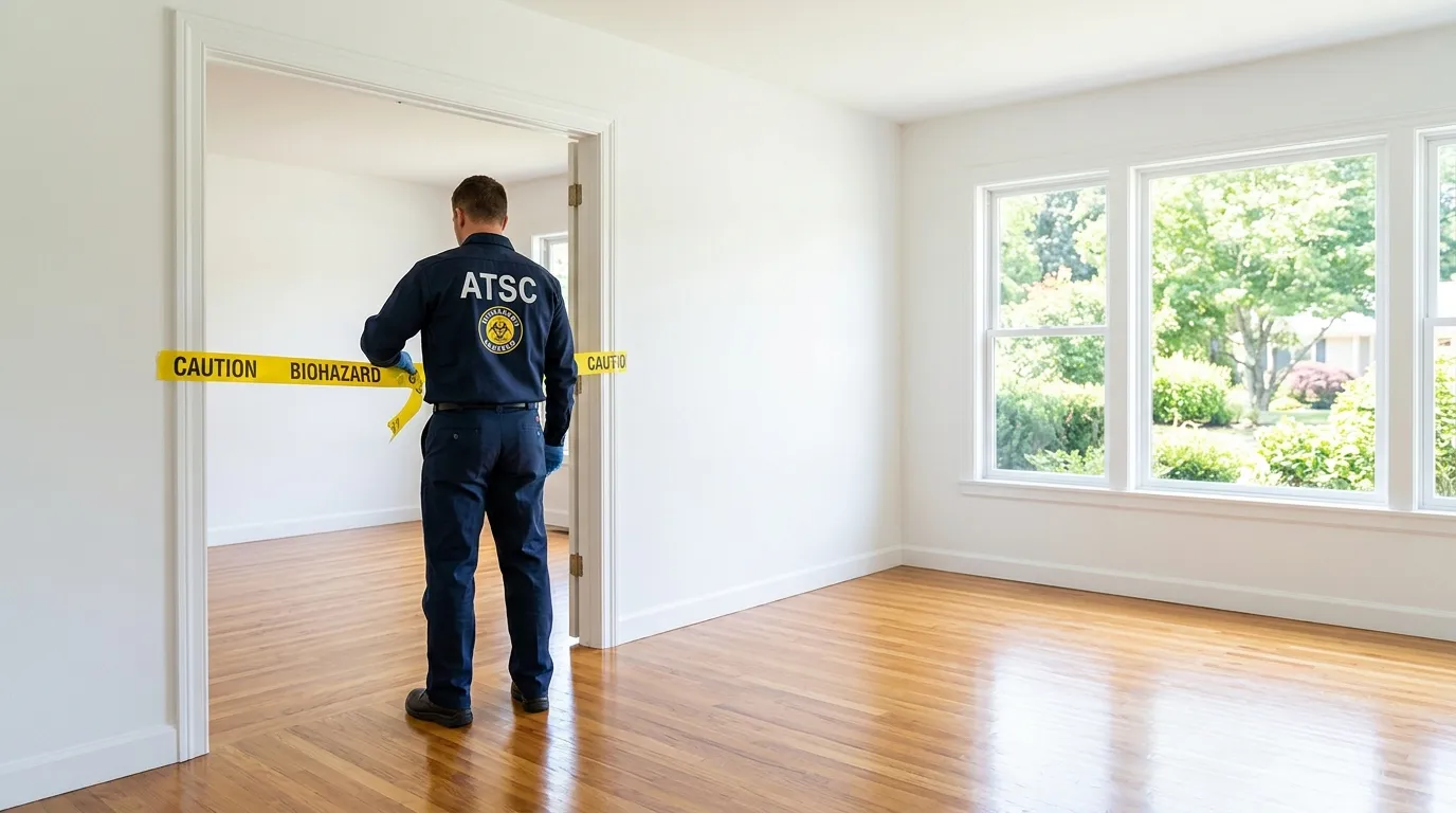 Certified biohazard cleanup crew performing Decomposition Cleanup in Lansdale